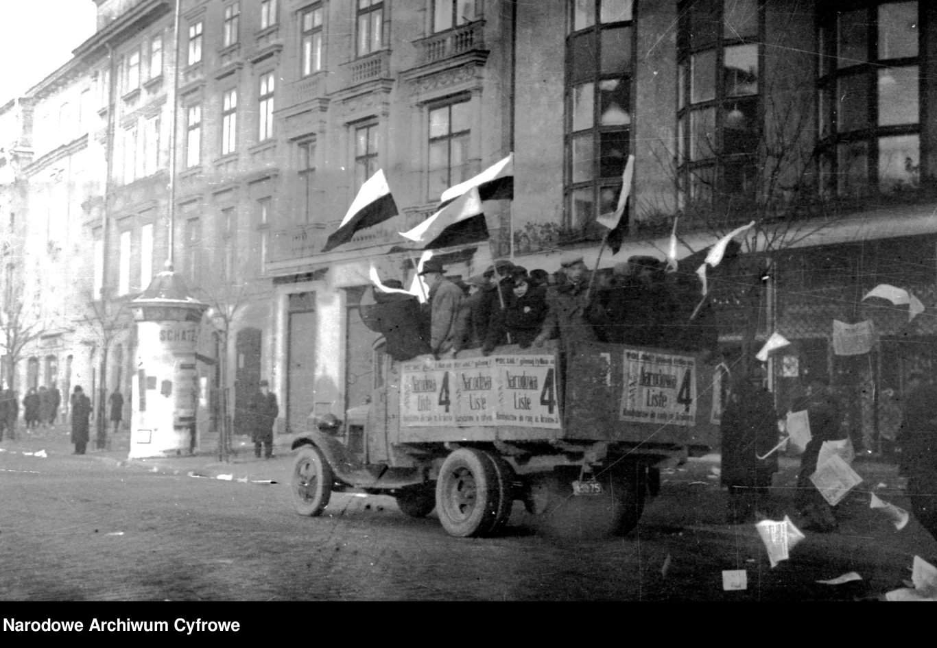 Agitacja wyborcza w Krakowie. Grudzień 1938 Agitacja wyborcza w Krakowie. Grudzień 1938