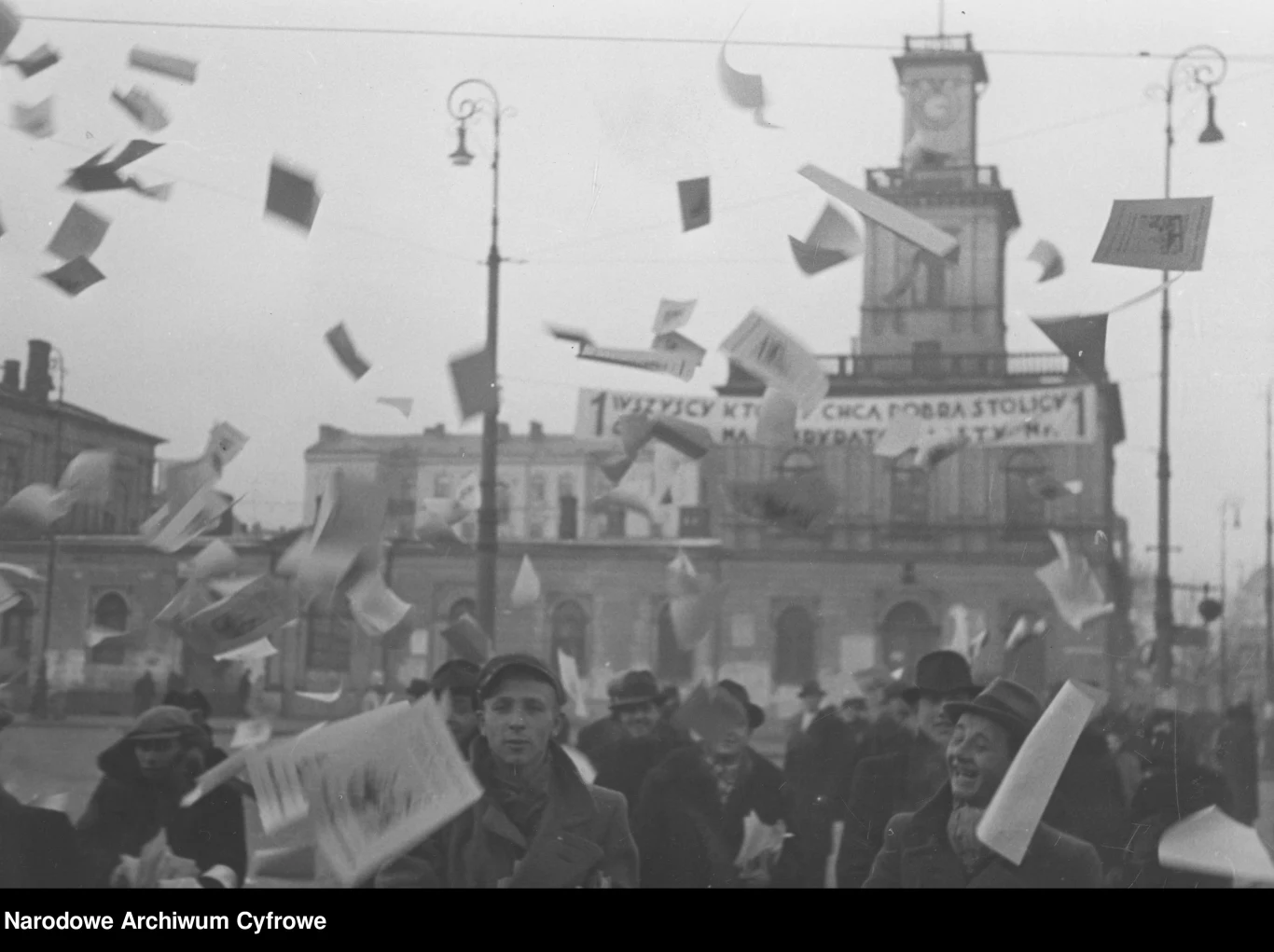 Agitacja wyborcza Warszawie. Grudzień 1938 Agitacja wyborcza Warszawie. Grudzień 1938