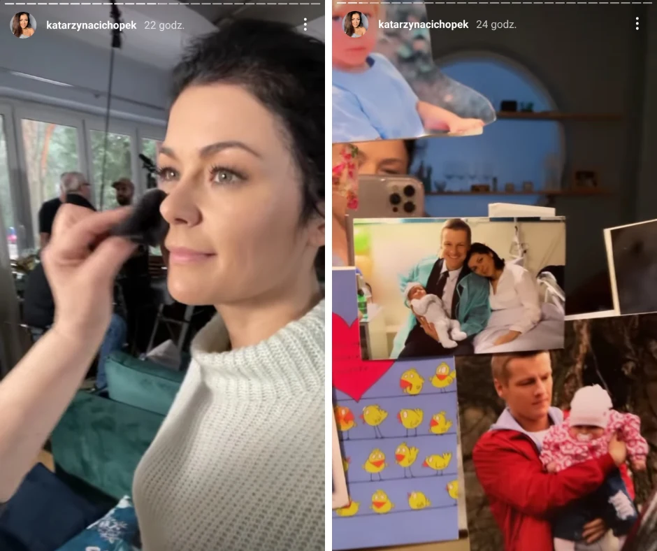 Katarzyna Cichopek chętnie relacjonuje, co dzieje się na planie. Nie zabrakło też zdjęć z najlepszymi wspomnieniami filmowych Zduńskich.