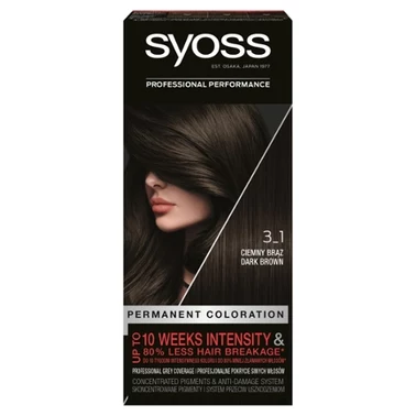 Syoss Permanent Coloration Farba do włosów trwale koloryzująca 3-1 ciemny brąz - 1
