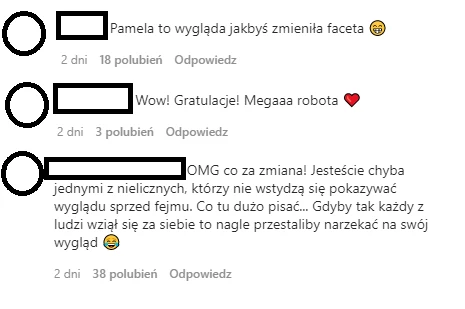 Komentarz pod postem na Instagramie @fit.lovers