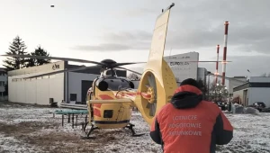 Ujazd. Groźny wypadek w zakładzie. Lądował LPR