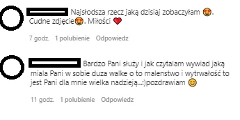 Komentarze pod postem na IG @weronika.olena