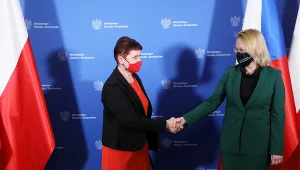 Spotkanie minister klimatu i środowiska Anny Moskwy (P) z czeską minister środowiska Anną Hubaczkovą