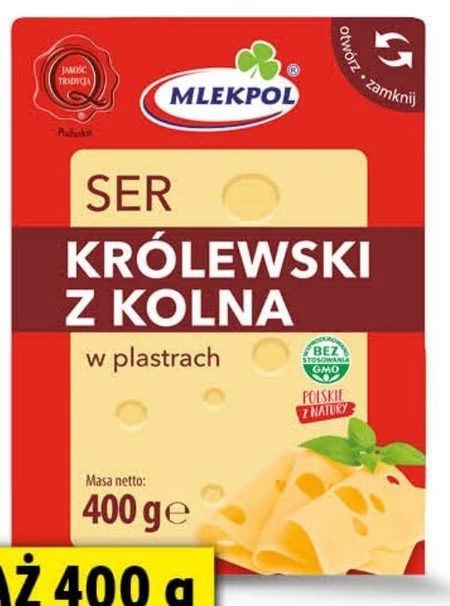 Mlekpol Ser królewski z Kolna w plastrach 400 g