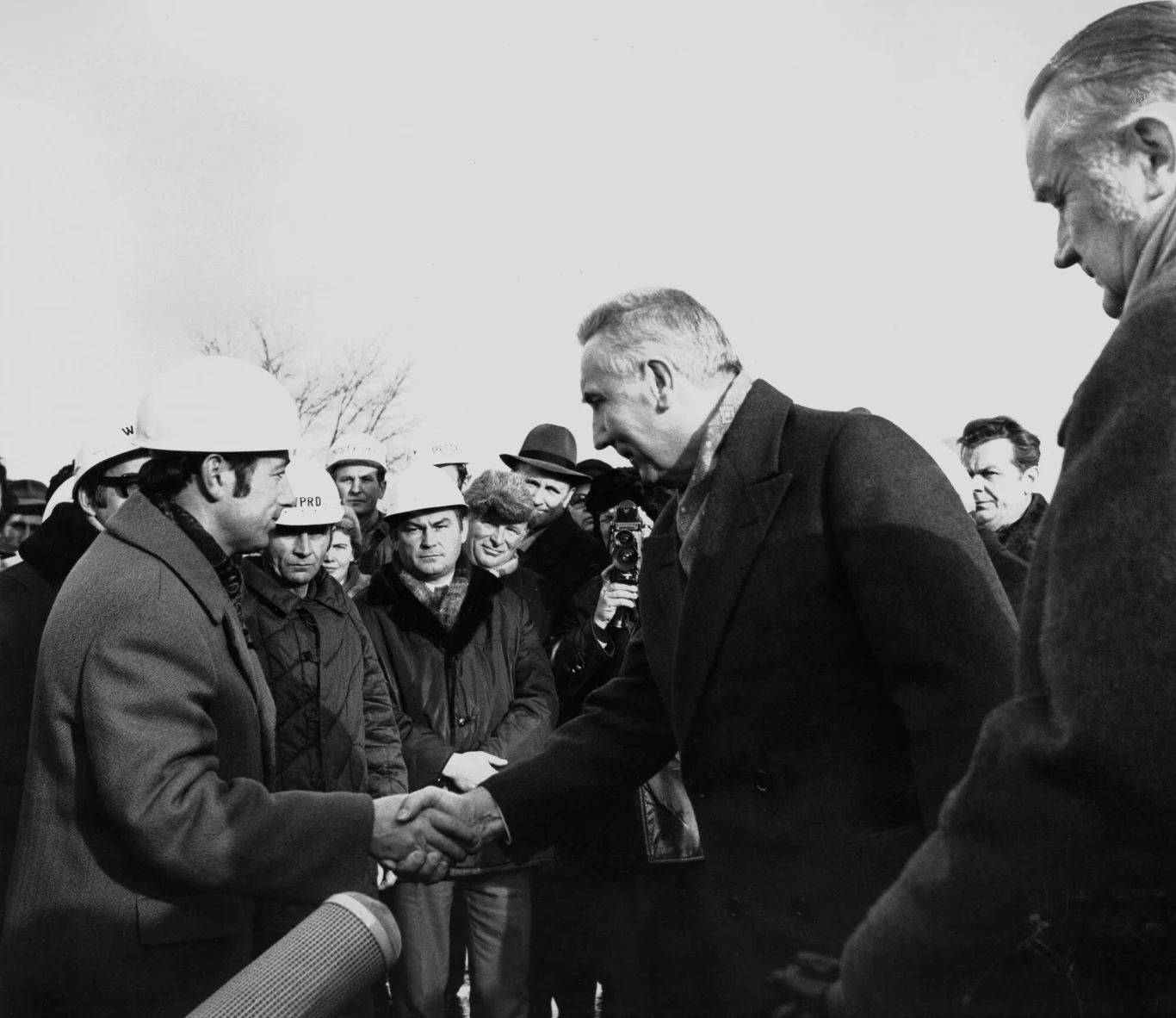 Edward Gierek z wizyta na budowie Wisłostrady, 1974 rok. Edward Gierek z wizyta na budowie Wisłostrady, 1974 rok.