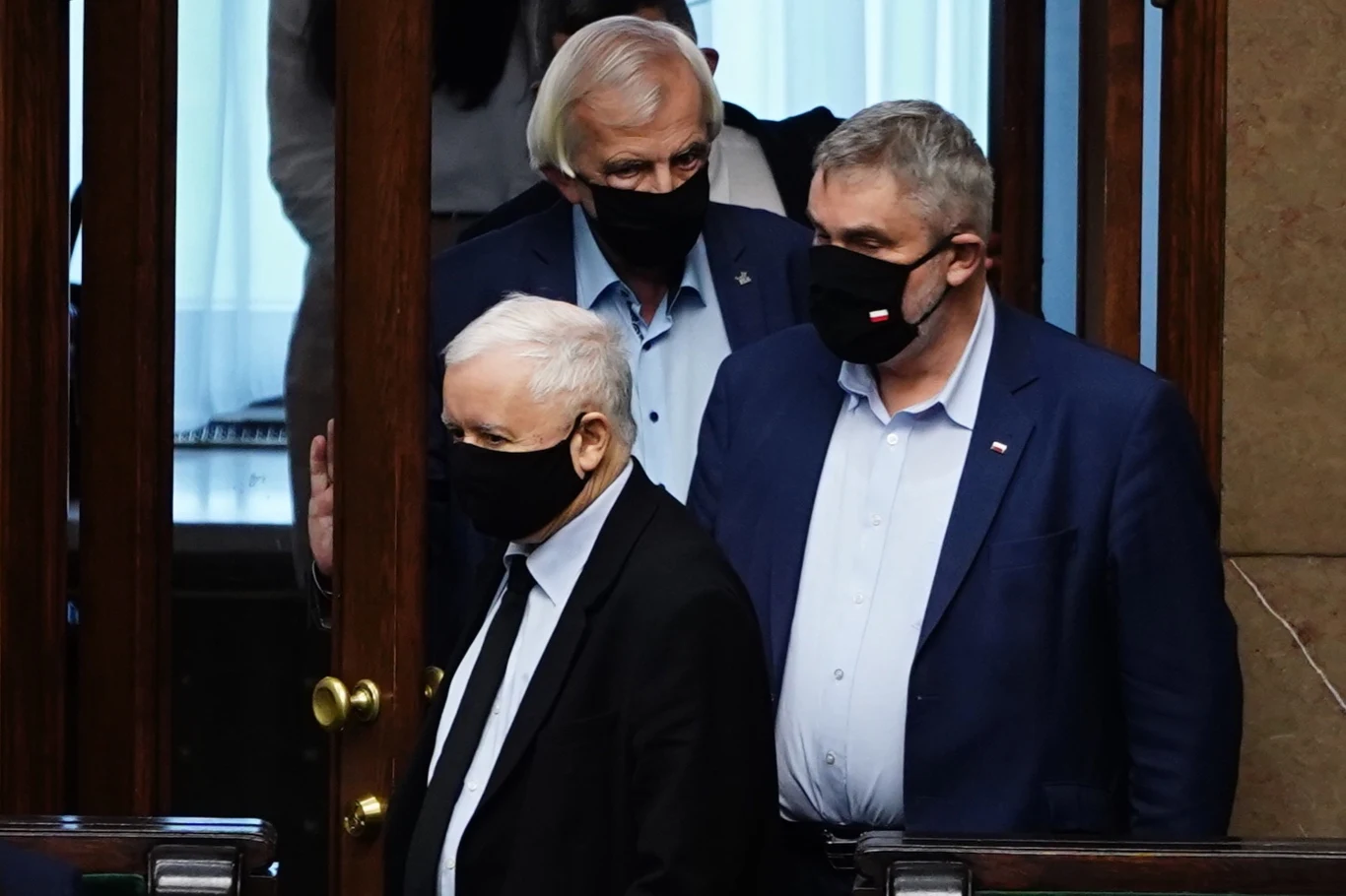 Jarosław Kaczyński, Jan Krzysztof Ardanowski i Ryszard Terlecki w Sejmie Jarosław Kaczyński, Jan Krzysztof Ardanowski i Ryszard Terlecki w Sejmie