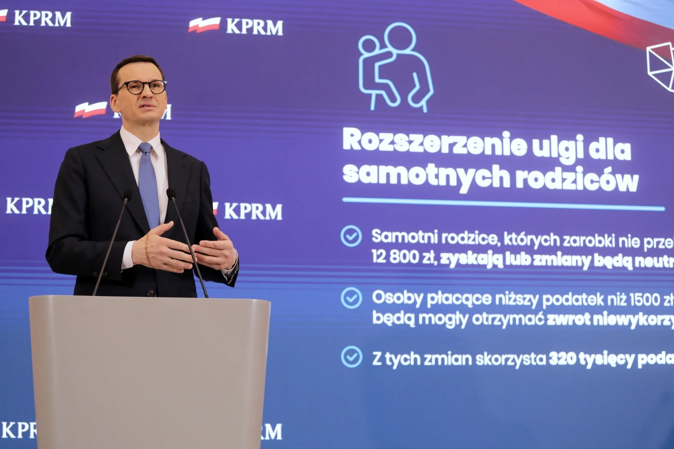 Premier Mateusz Morawiecki podczas konferencji prasowej w KPRM w Warszawie Premier Mateusz Morawiecki podczas konferencji prasowej w KPRM w Warszawie