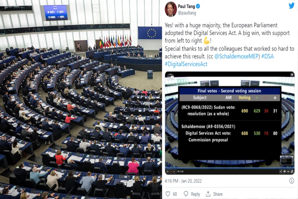 Europarlament przegłosował akt o usługach cyfrowych