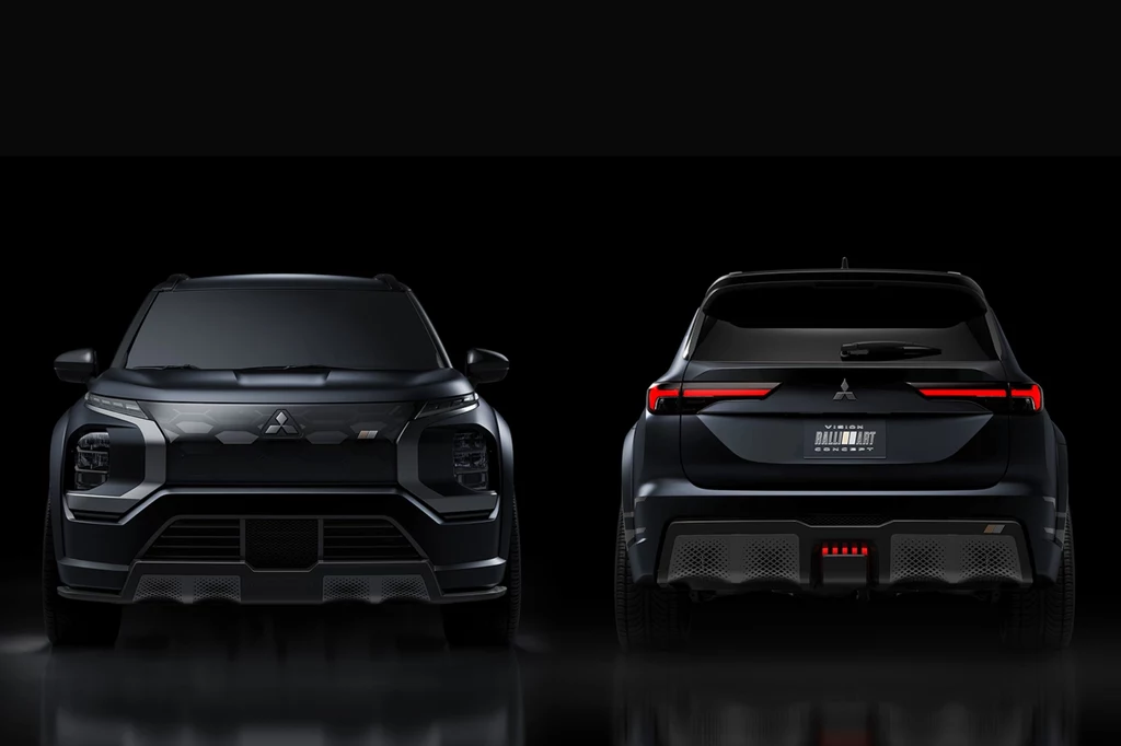 Mitsubishi Vision Ralliart Concept w czarnym matowym kolorze to jedno z premierowych aut  zaprezentowanych w Tokio