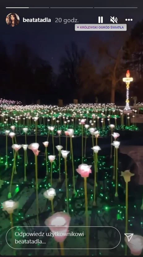 Beata Tadla w Ogrodzie Światła na Wilanowie fot. Instagram (instagram.com/beatatadla)