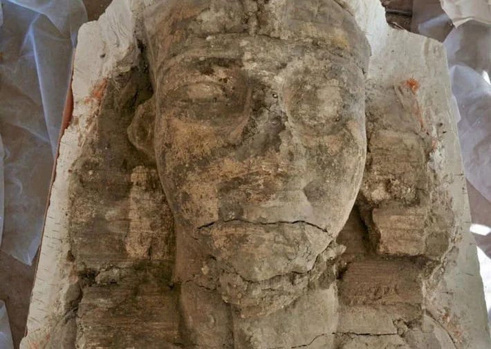 Fragmenty sfinksa przedstawiającego faraona Amenhotepa III Fragmenty sfinksa przedstawiającego faraona Amenhotepa III