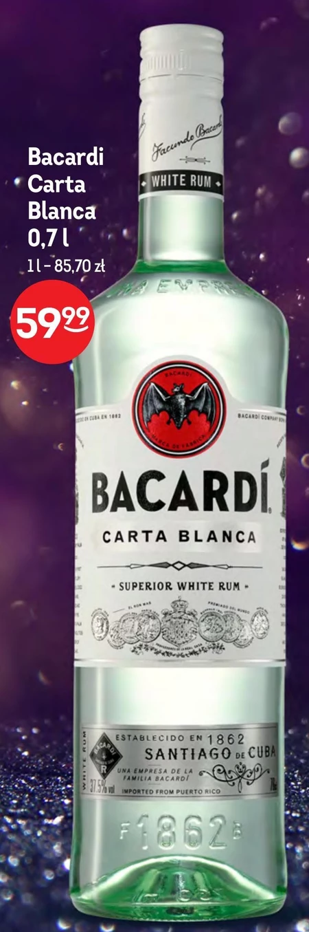 Bacardi Carta Blanca Rum 700 ml