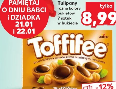 Toffifee Orzech laskowy w karmelu kremie orzechowym i czekoladzie 125 g (15 sztuk)