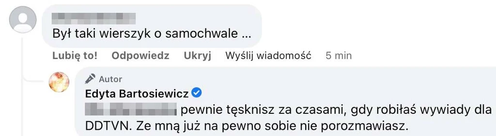 Wpis z profilu E. Bartosiewicz Wpis z profilu E. Bartosiewicz