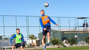 Filip Borowski podczas zgrupowania Lecha Poznań w Belek