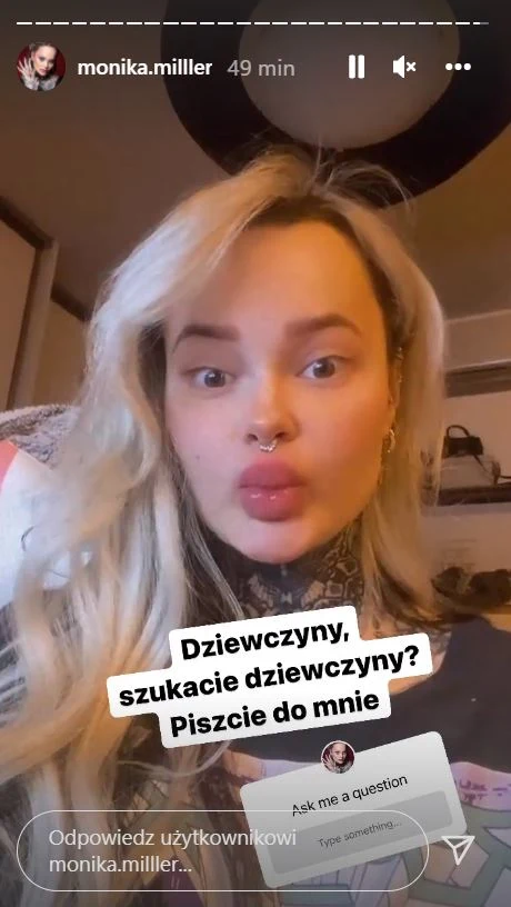 Monika Miller szuka dziewczyny fot. Instagram (instagram.com/monika.milller) Monika Miller szuka dziewczyny fot. Instagram (instagram.com/monika.milller)