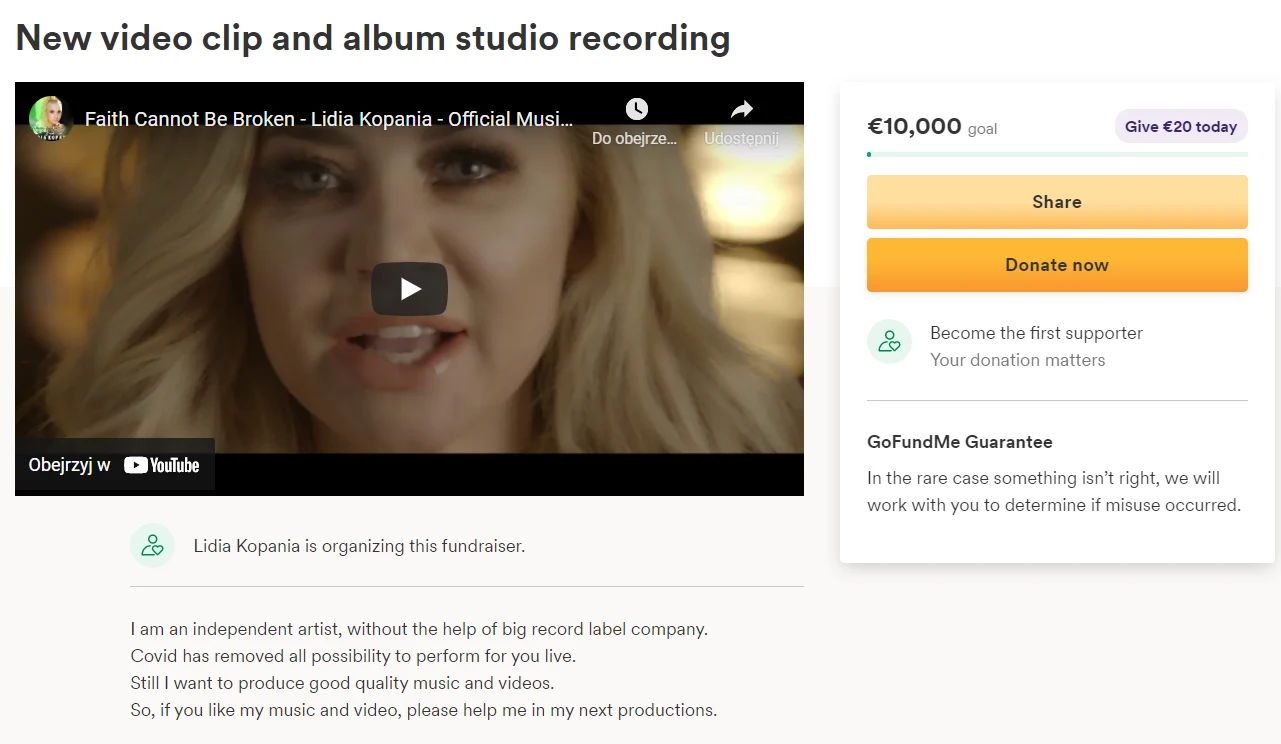 Lidia Kopania - zbiórka: www.gofundme.com