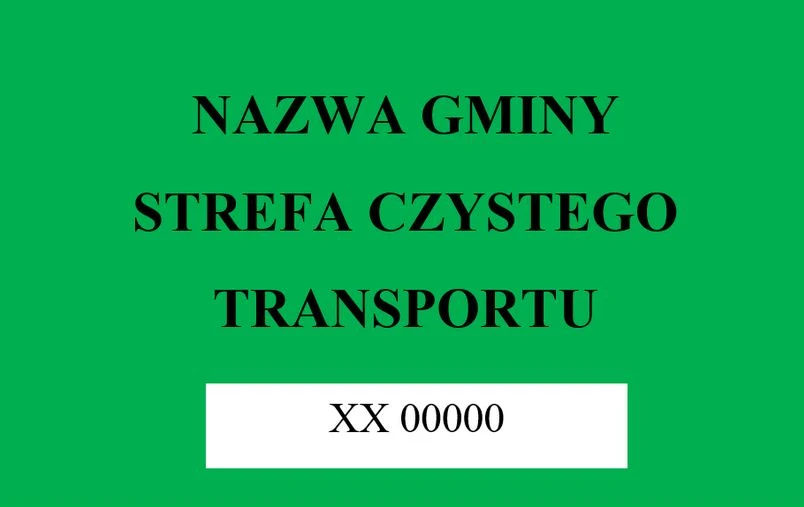 Wzór nalepki uprawniającej do wjazdu do Strefy Czystego Transportu