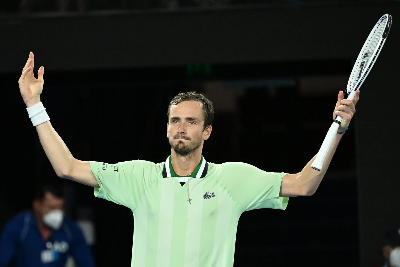 Daniił Miedwiediew podczas finału Australian Open 2022 Daniił Miedwiediew podczas finału Australian Open 2022