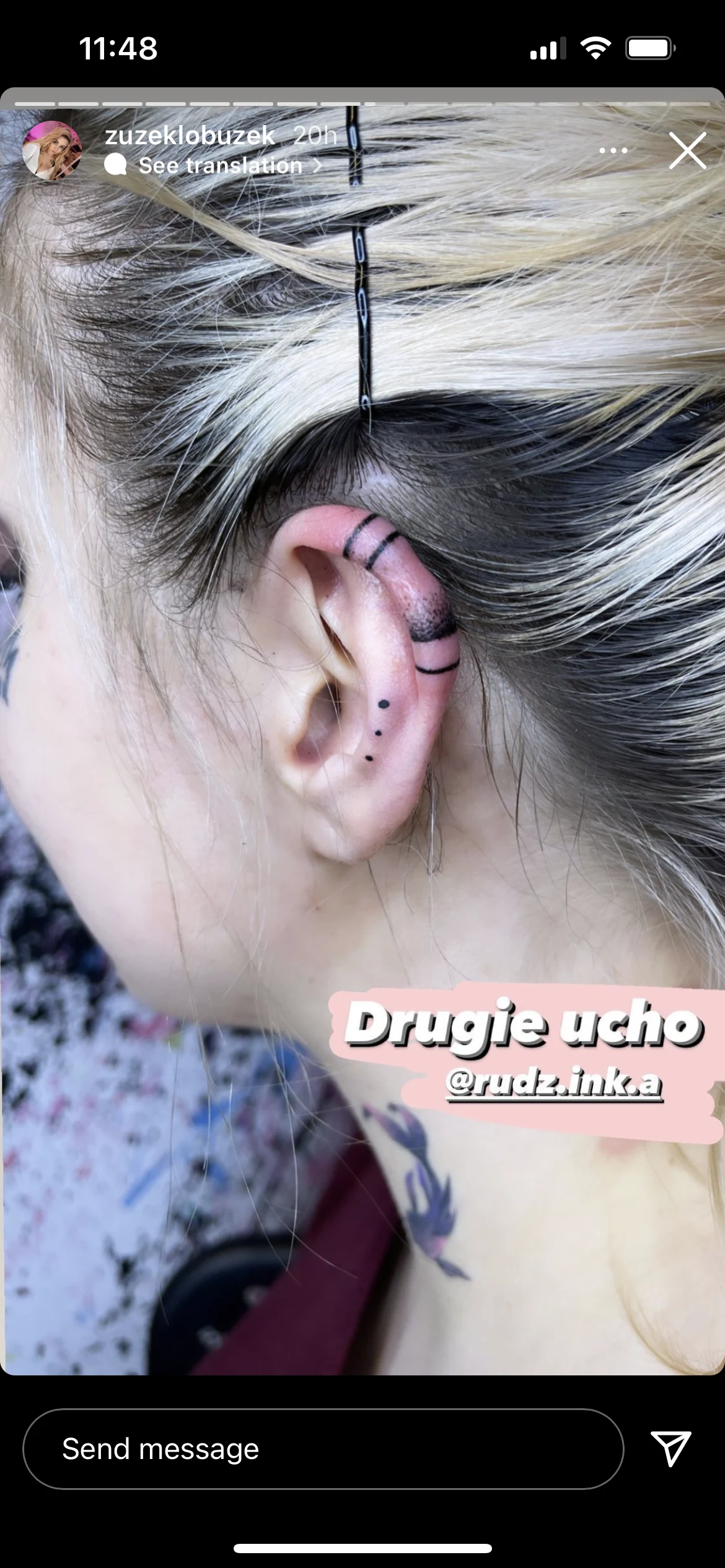 Zuzanna Borucka wytatuowała sobie twarz i uszy! / @zuzeklobuzek