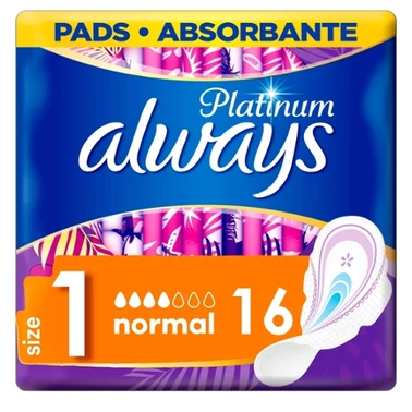 Always Platinum Normal (Rozmiar 1) Podpaski ze skrzydełkami, 16 sztuk - 5