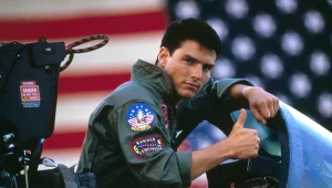 Tom Cruise na planie filmu "Top Gun" (1986)