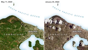 Zdjęcia NASA pokazują skalę tragedii. Tonga wygląda po erupcji zupełnie inaczej