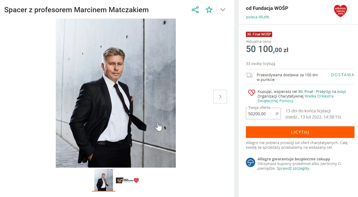 Marcin Matczak dla WOŚP