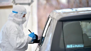 Mobilny punkt testowania przy szpitalu powiatowym w Mińsku Mazowieckim