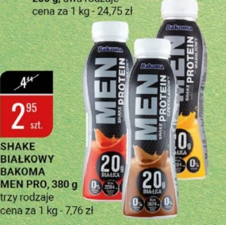 Bakoma Men Shake z wysoką zawartością protein smak czekoladowy 380 g