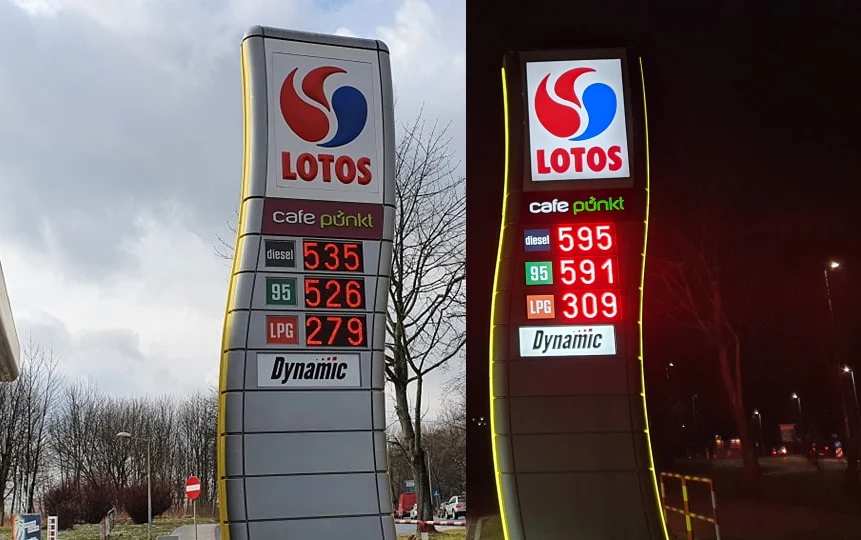 Ceny na stacji Lotosu przed i po obniżce VAT-u