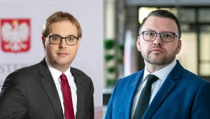 Jan Sarnowski, wiceminister finansów i  Paweł Selera, dyrektor Departamentu Podatku od Towarów i Usług w Ministerstwie Finansów