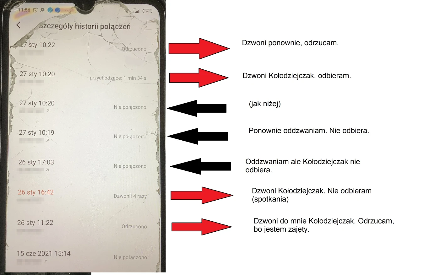 Infografika przesłana Interii przez Pawła Kukiza; zamazaliśmy numery telefonów - red. Infografika przesłana Interii przez Pawła Kukiza; zamazaliśmy numery telefonów - red.