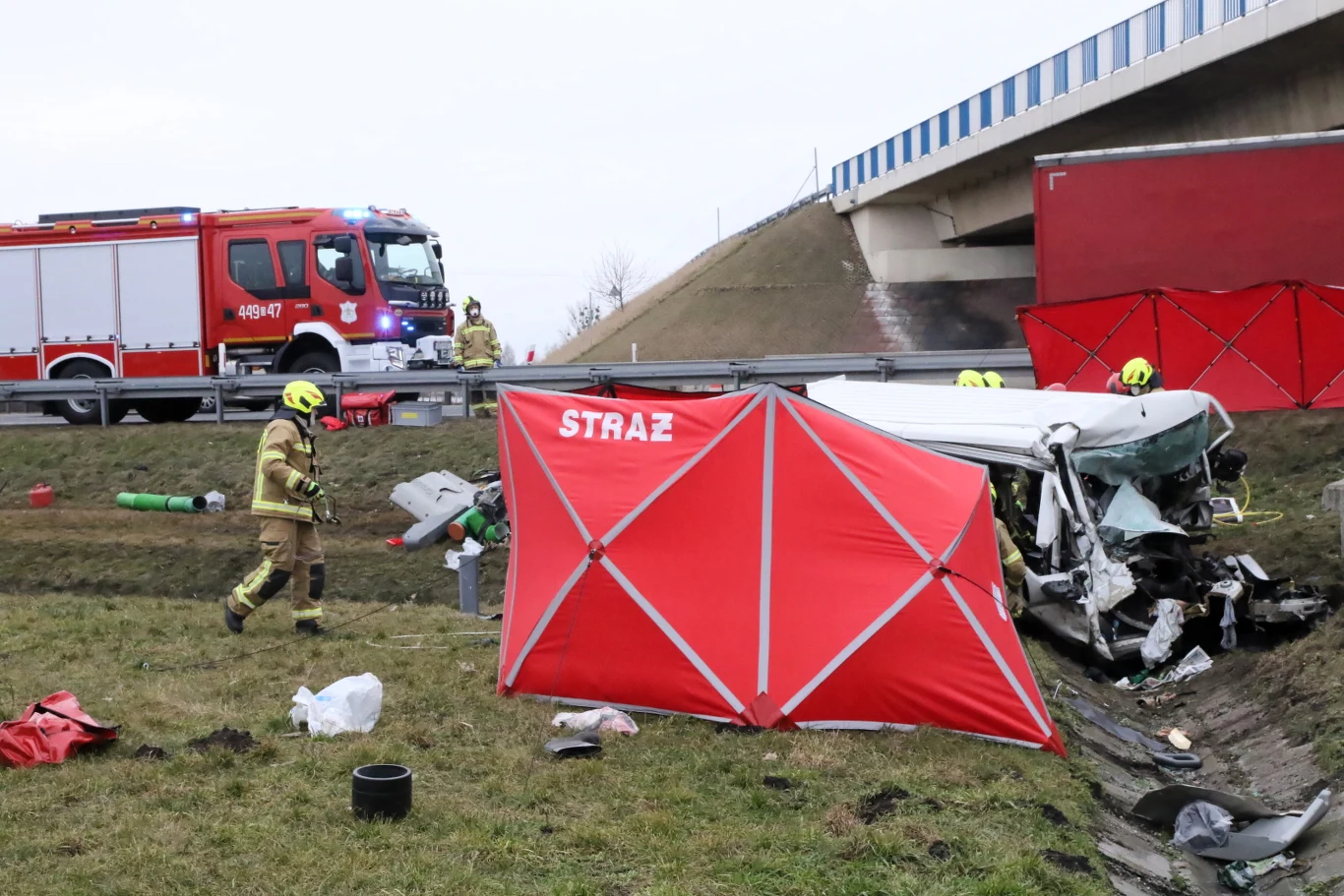Dąbrówka Górna (Opolskie). Wypadek na autostradzie A4.