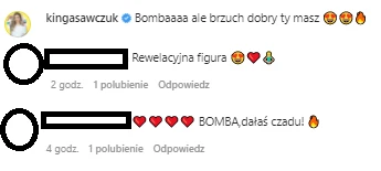 Komentarze pod wpisem Sylwii Bomby na IG @sylwiabomba