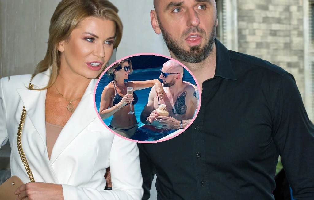 Marcin Gortat z żoną Marcin Gortat z żoną