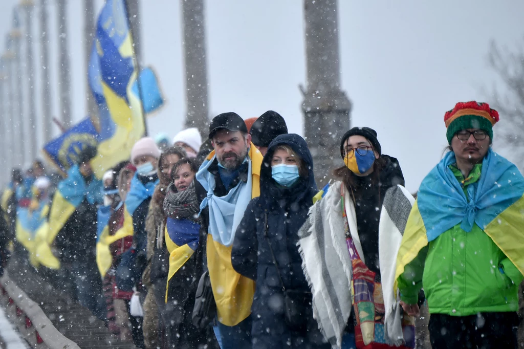 Symboliczny ludzki łańcuch z okazji "Dnia Jedności Ukrainy" Symboliczny ludzki łańcuch z okazji "Dnia Jedności Ukrainy"