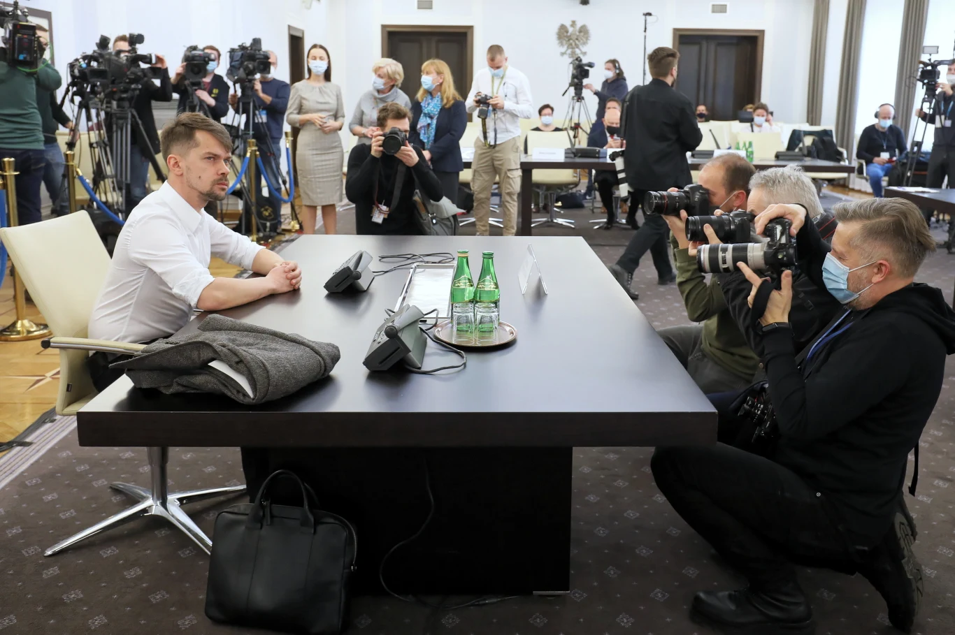 Lider AgroUnii Michał Kołodziejczak przed senacką komisją ds. Pegasusa Lider AgroUnii Michał Kołodziejczak przed senacką komisją ds. Pegasusa
