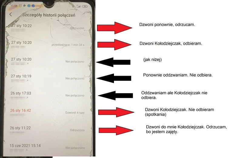 Infografika przesłana Interii przez Pawła Kukiza; zamazaliśmy numery telefonów - red. 