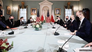 Zbigniew Rau na spotkaniu z sekretarzem stanu USA Antonym Blinkenem