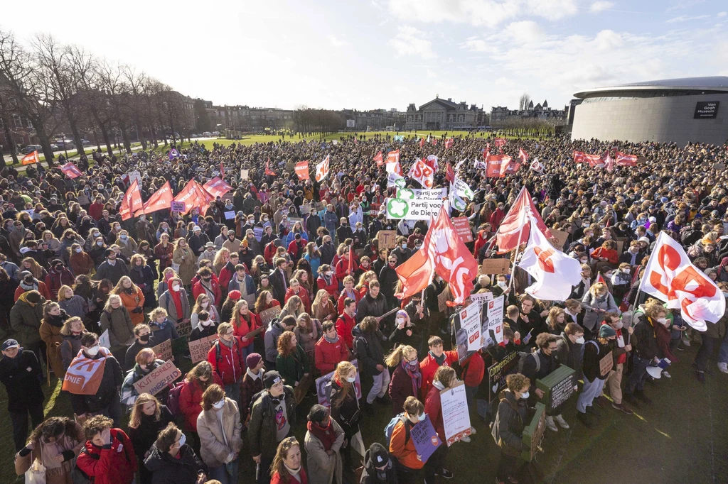Protest studentów w Amsterdamie Protest studentów w Amsterdamie