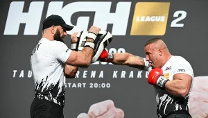 Denis Załęcki na tarczach swojego taty Dawida, przed galą High League 2