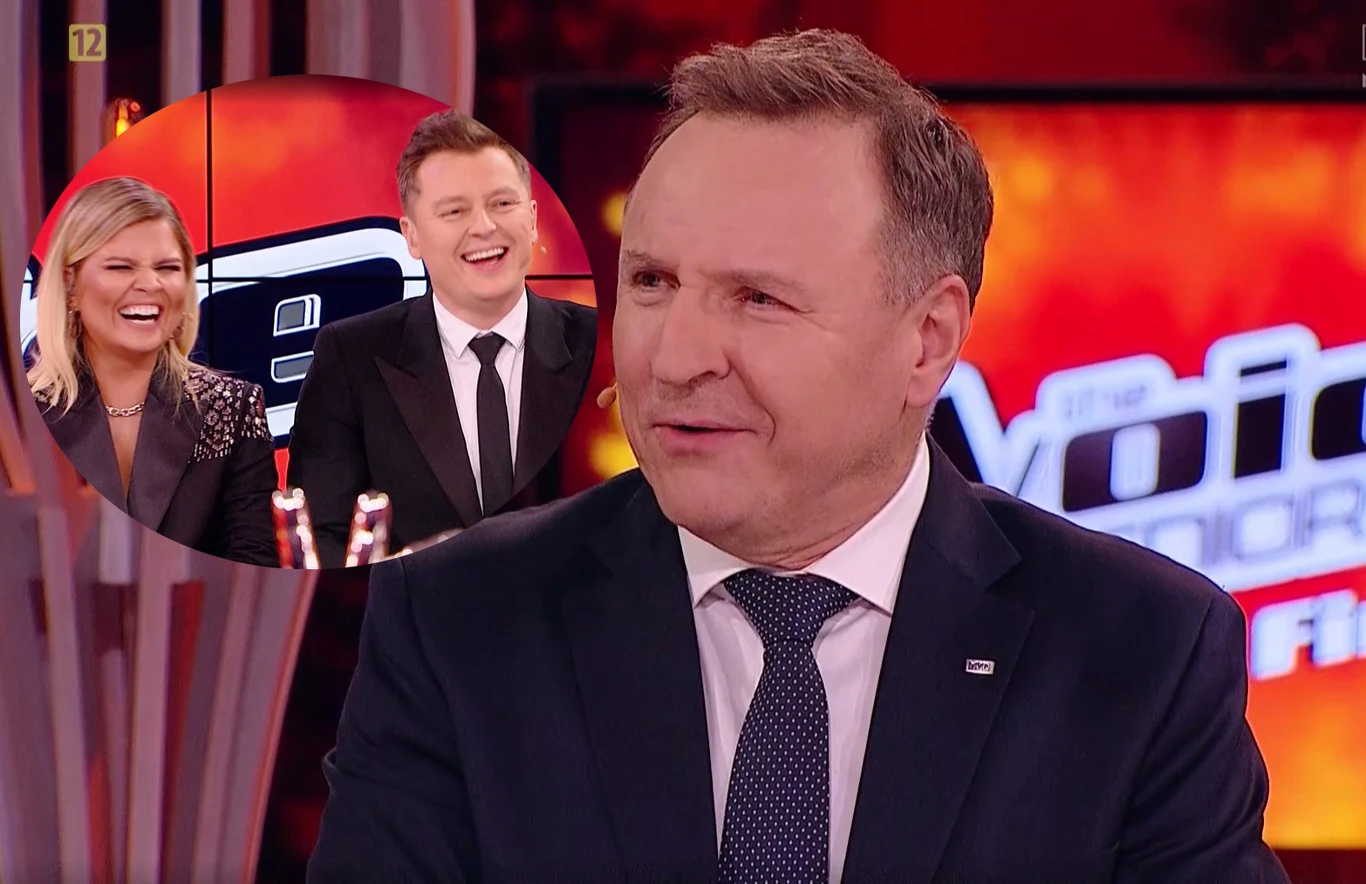 Jacek Kurski rozbawił prowadzących do łez /https://vod.tvp.pl/video/the-voice-senior,final-wynikiiii,58279204/ Jacek Kurski rozbawił prowadzących do łez /https://vod.tvp.pl/video/the-voice-senior,final-wynikiiii,58279204/