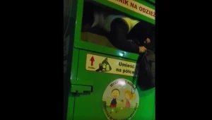 Mężczyzna podejrzany o kradzież odnalazł się w kontenerze na odzież