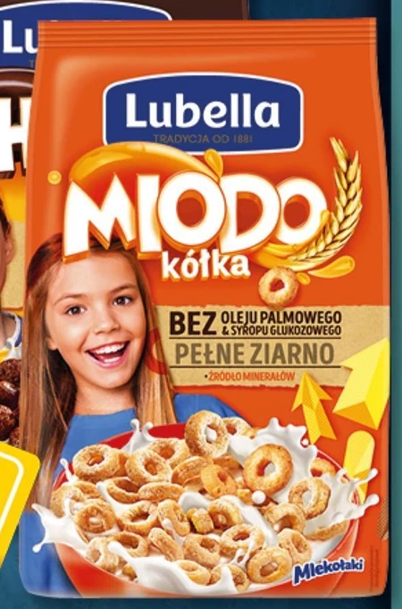 Lubella Mlekołaki Miodo kółka Zbożowe kółka z miodem 250 g