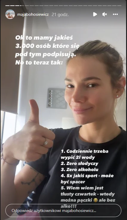 Maja Bohosiewicz odchudza się na IG @majabohosiewicz