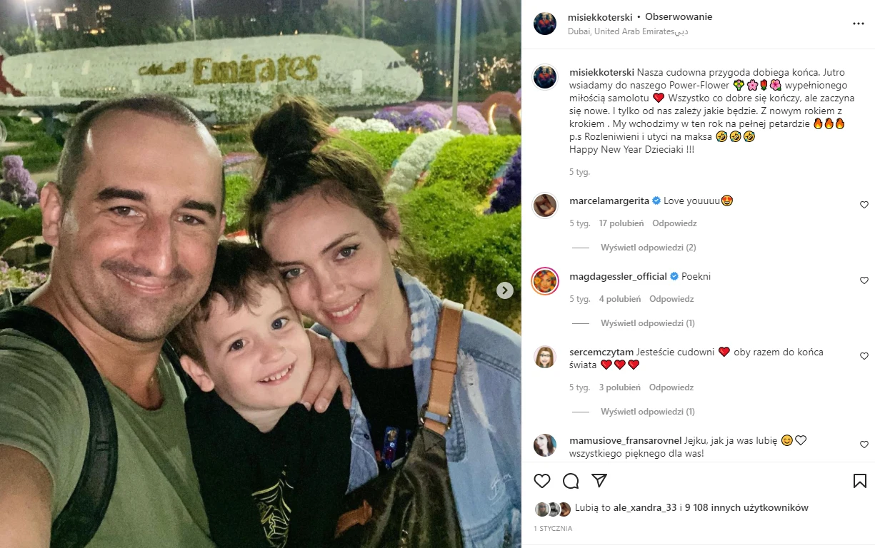 Misiek Koterski z Marcelą Leszczak i synkiem https://www.instagram.com/misiekkoterski/