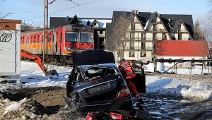 Wypadek na przejeździe kolejowym w Białym Dunajcu