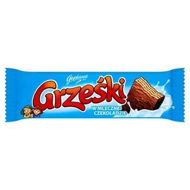 Grześki W mlecznej czekoladzie Wafel przekładany kremem kakaowym w czekoladzie mlecznej 36 g - 1